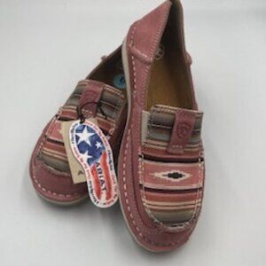 NEW Ariat Shoes azalea Suede &‎ Baby Pink Serape Print Cruisers Women’s Sz 6 NWT
